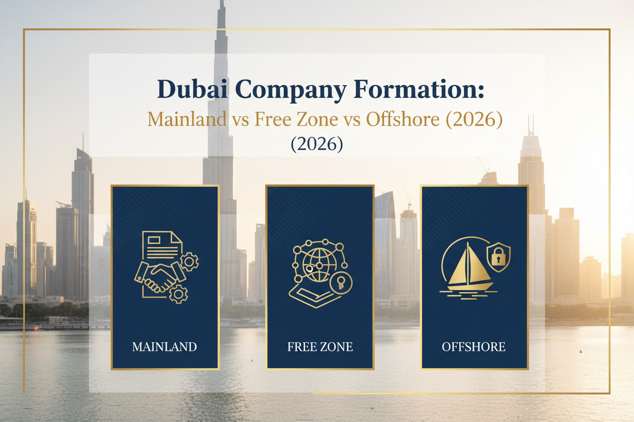 Dubai Company Formation: Mainland vs Free Zone vs Offshore (2026)